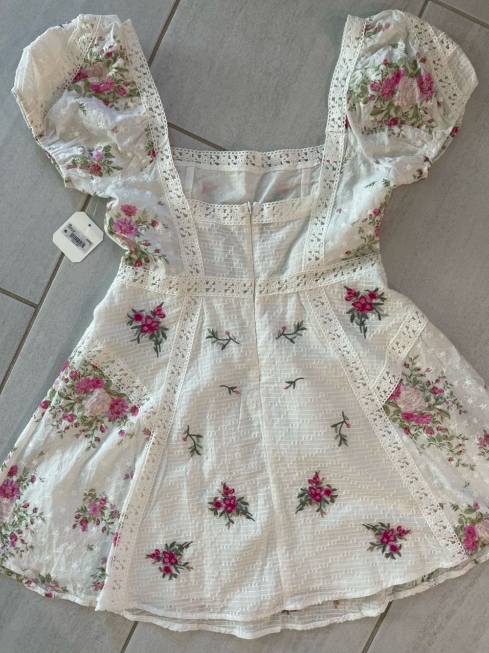 NWT Altar'd State White embroidered Mini Dress - Picture 5 of 5